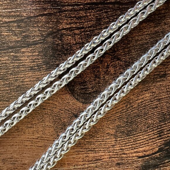 David Yurman Double Wheat Chain Diamond Necklace - 18" - Picture 7 of 15